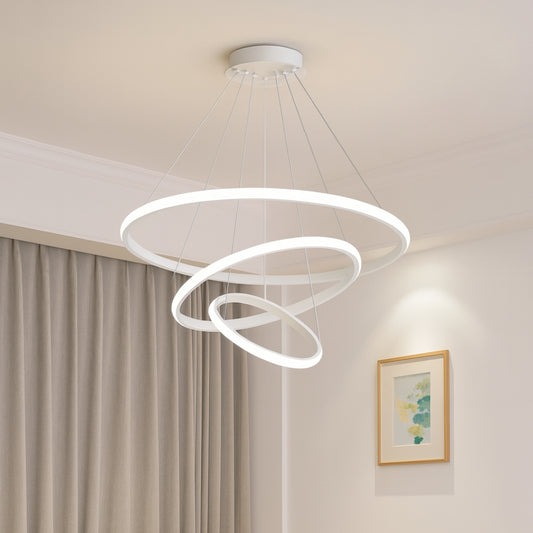 LED Висящ полилей 3 кръга (20+40+60) 3 цвята Бял | ПЛ-3 Бял