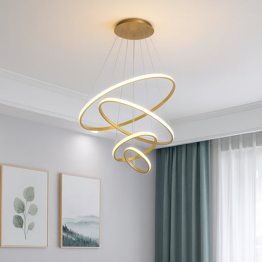 LED Висящ полилей 4 кръга (20+40+60+80) 3 цвята ГОЛД | ПЛ-4 Голд